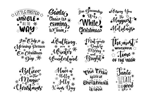 2021 Christmas Text Bundle: Graphics & Crafts for Holiday Branding