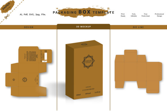 Box Die-line for Products: Graphics and Boxes Amp