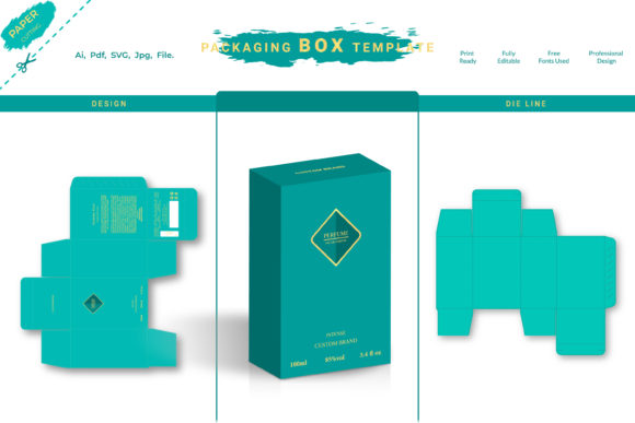 Luxury Perfume Packaging Box Design Graphics
