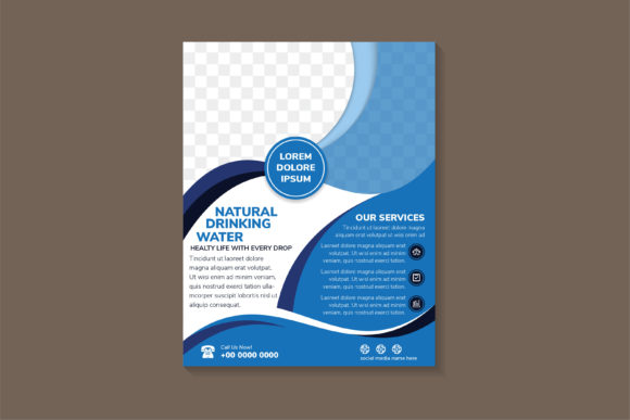 Natural Drinking Water Blue Vertical Fly Graphics