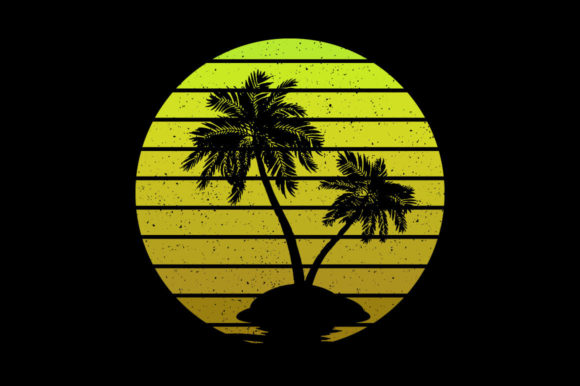 Retro Vintage Sunset Palm Tree, Grinch Graphics
