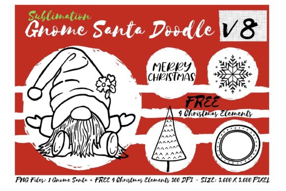 Sublimation Gnome Santa Doodle V8t Review