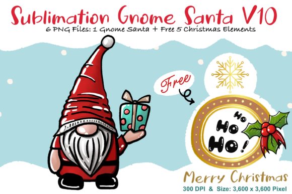Sublimation Gnome Santa V10 Graphics