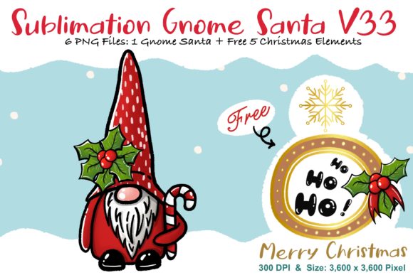 Sublimation Gnome Santa V33
