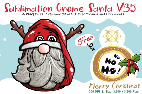 Sublimation Gnome Santa V35: Graphics for Local Business Branding