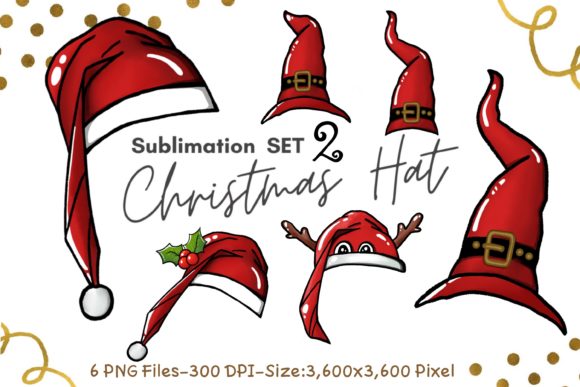 Sublimation Set 2 Christmas Hat Graphics